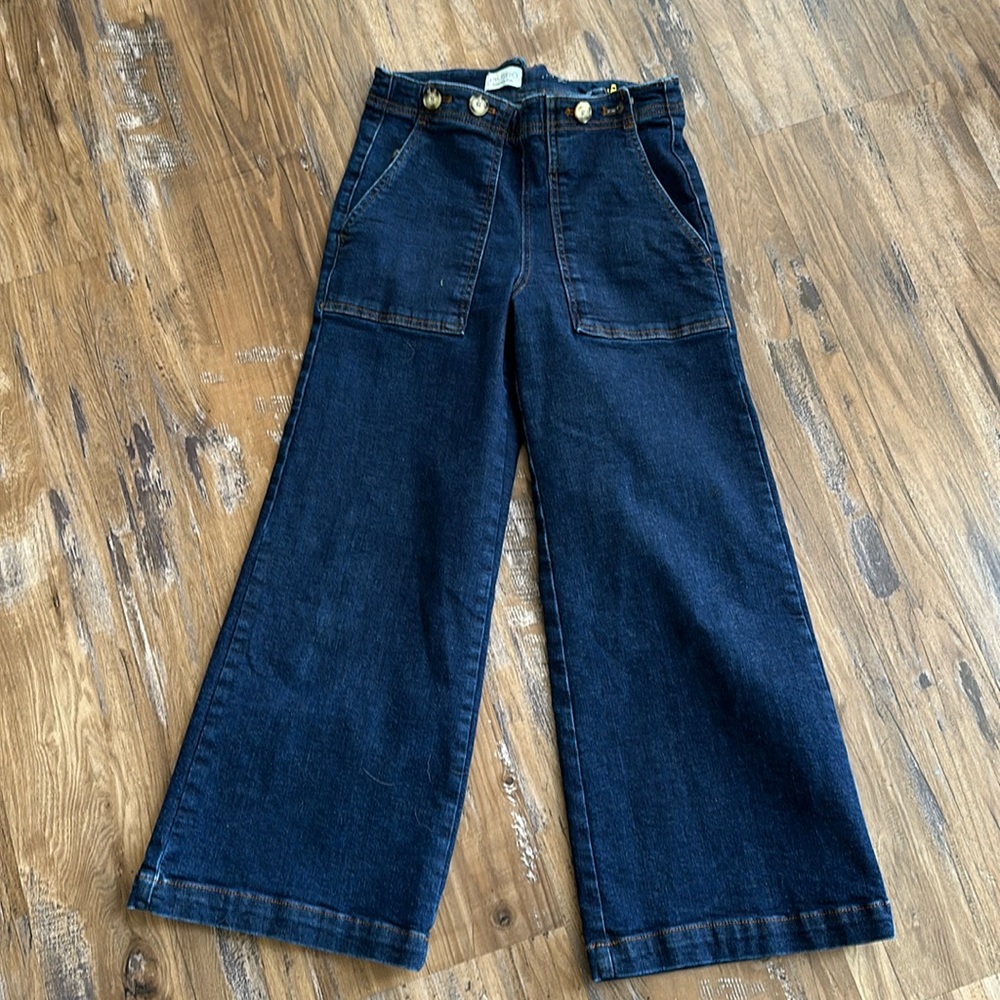 Cropped denim sailor type jean